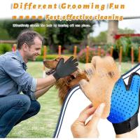 Kit De aseo De mascotas para perros, gatos, piel De conejo, cepillo De aseo De 2 lados, guante De limpieza De baño - details 2