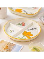 Ceramic Portion Control Diet Plate Divided Dessert Snack Serving Dish Platter for Balanced Meal Food Separator Appetizer Tray - details 8