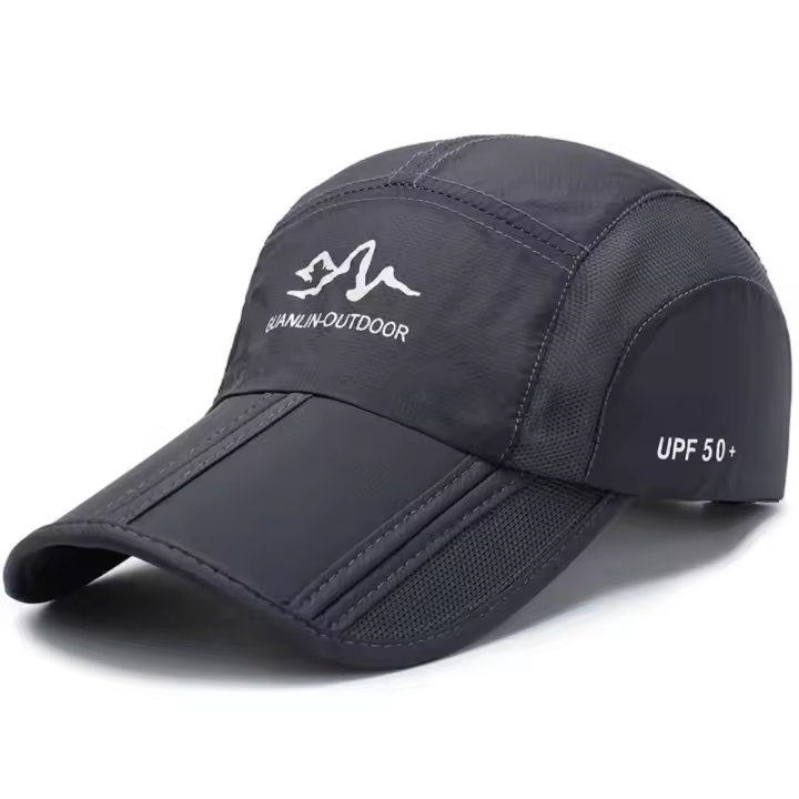Sombreros de escalada transpirables Unisex, protección UV, secado rápido, gorras de malla de béisbol, gorra plegable ajustable para correr, hombres y mujeres - 1