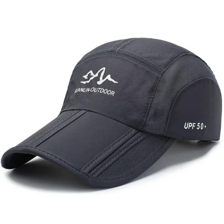 Sombreros de escalada transpirables Unisex, protección UV, secado rápido, gorras de malla de béisbol, gorra plegable ajustable para correr, hombres y mujeres - 1