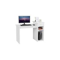 Escritorio de ordenador con cajón 112x70x50cm, escritorio para PC con estantería, mesa de oficina moderna para estudio, negro brillante. - details 11