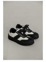 Moda cuatro estaciones negro y blanco colores contrastantes zapatos panda plataforma zapatos de junta de los hombres. - details 6