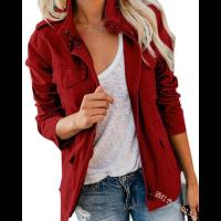 Primavera otoño chaquetas de mujer casual stand collares chaqueta abrigos señoras - details 4