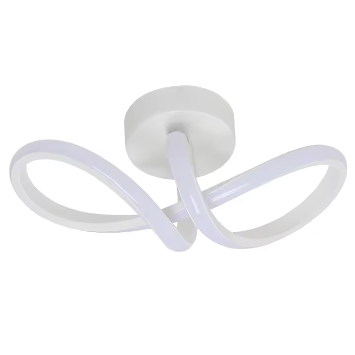 Goeco Lámpara de Techo LED 20W Plafón Moderno Curva 2500LM 3000K Luz Blanca Caliente para Sala de Estar Dormitorio Hogar 220V Eficiencia de Energía Iluminación Decorativa Montaje Semi-sueyo - 1