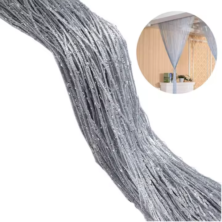 Cortina hilos con diseño gota rocío como separador de ambiente y protección contra moscas, 1x3M - 1