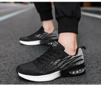Zapatillas de moda para hombre Fly Weave Suela suave transpirable Antideslizante Zapatillas de deporte ultra ligeras Air Cushion Running Shoes - details 19