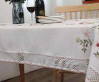 Mantel de algodón ENCE hueco blanco, bordado floral 3D, cubierta para banquete, banquete de boda, Europa - details 13