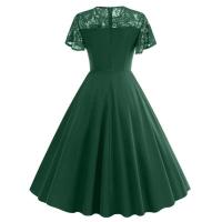 Elegante Vestido de Encaje con Detalles de Parche de Moda Retro Y2K Cuello Redondo Estilo Hepburn - details 19