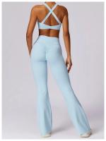Conjunto de Yoga Naranja para Mujeres Traje de Gimnasio Fitness de Dos Piezas Pantalones Anchos y Sujetador Deportivo Material de Nylon Adecuado para Primavera/Verano - details 16