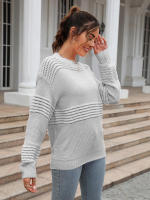 Suéter elegante para mujer, suéteres rosas sueltos, Tops de manga larga a la moda, jerséis de cuello redondo, prendas de punto nuevas, otoño, 2023 - details 23