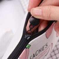 Lindo estuche de lápices de melocotón de tela de gran capacidad, bolsa de bolígrafo Simple Kawaii para niñas, oficina, escuela, estudiante, papelería, amigo, regalo para niños - details 4