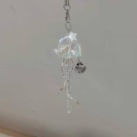 Llavero de medusas con conchas de mar y estrellas, cordón Y2K con tema oceánico, cordón para teléfono con cuentas, colgante colorido, abalorio para teléfono de medusas - details 0