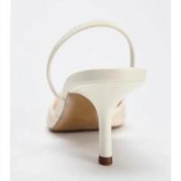 Malla Bordado Marca Sandalias Señoras Finas Cuentas Tacones Finos Mule Zapatos Puntiagudos Dedo Abierto Talón Zapatillas Señoras - details 2