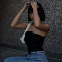 BUNO-Camiseta sin mangas Irregular para mujer, Tops de tubo con cremallera y espalda descubierta, chaleco gótico con hombros descubiertos para verano - details 3