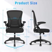 Silla de Escritorio Ergonómica con Reposabrazos Abatible de 90 ° , Altura Ajustable, Silla - details 1