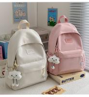 Mochilas simples y versátilesMochila para estudiantes de secundaria Mochila para estudiantes universitarios de gran capacidad Mochila de color sólido de estilo coreano - details 18