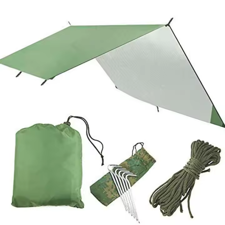 Toldo de Refugio Impermeable, 3x3m, Toldo de Lona Resistente al Agua y Rayos UV, Ligero, portátil, para acampar, Senderismo al Aire libre - 1