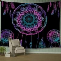 Atrapasueños De Luna psicodélica, tapiz de plumas, Hippie, Mandala bohemio grande, tela de pared, alfombra, decoración de techo para habitación - details 7