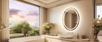 UNHO Espejo de Baño Antivaho con Luz con Interruptor Táctil Moderno Oval para Baño Tocador Dormitorio, 600 x 800mm - details 0