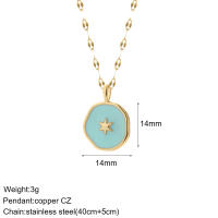 Collar largo de acero inoxidable para mujer, cadena con colgante de corazón, mal de ojo azul, sol, perro, abeja, elefante, Color dorado - details 2