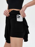 Falda de tenis para mujer, falda deportiva de Golf con volantes y pantalones cortos falsos de dos piezas, ropa de Golf para Fitness, falda de Yoga transpirable de cintura alta para baile - details 0