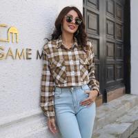 Camisa de Verano Azul a Cuadros Top Elegante para Mujer Moda Joven Novedad 2024 - details 8