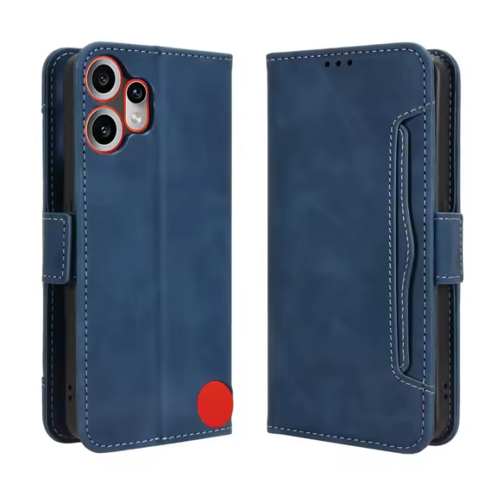 Funda de cuero para teléfono con tapa para Nothing CMF Phone 2 Pro, billetera con ranura para múltiples tarjetas, Funda de cuero magnética de PU - 1