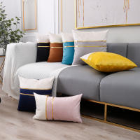 Funda de Cojín de Terciopelo ANUMEI 30x50cm 45x45cm Cubierta Decorativa para Sofá y Cama Estilo Rosa y Gris Fabricado en China - details 0