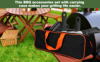 Juego de Accesorios para Parrilla de 17 Piezas Juego de Espátulas para Parrilla Plana con Espátulas Ampliadas Cubierta de Bastido, Parrilla BBQ - details 6