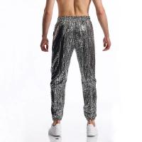 Modo vagues circulaires estampage à chaud hommes pantalones décontractés Harajuku Hip Hop Disco fête Streetwear cordón pantalon discoteca - details 8