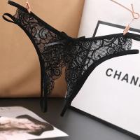 Lencería Sexy para mujer, bragas transparentes con abertura en la entrepierna, tangas con lazo sólido, ropa interior de encaje - details 0