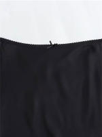 Falda Larga De Cintura Alta Para Mujer Mooyufon Textura De Satén Decoración De Lazo Vintage Chic Estilo Casual Polyester - details 13