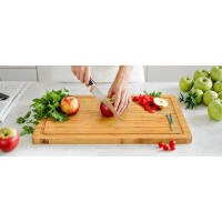 Blumtal Tabla De Cocina 100% Bambú - Tabla de Cortar de madera Resistente, Antiséptica, 38 x 25 cm