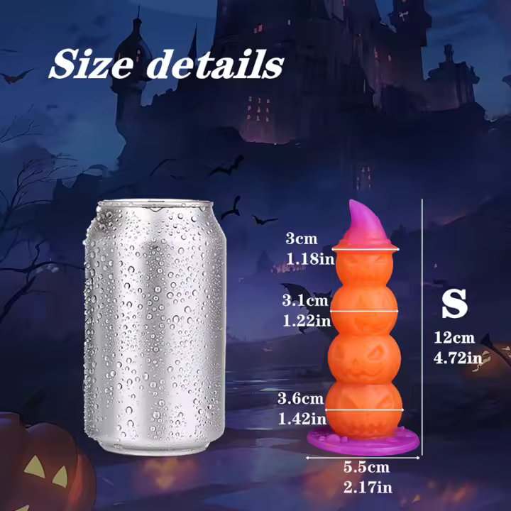 Consolador de silicona suave con cabeza de calabaza para hombres y mujeres, masajeador de próstata, expansor de tapón anal, herramienta sexual, juguete sexual, Navidad, 18 - 1