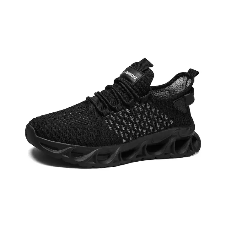 Zapatillas de deporte de moda para hombre Zapatillas de deporte de malla transpirables ultra ligeras y elásticas de suela blanda para correr - 1