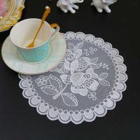 Funda de boda de malla circular con bordado floral rosa, mantel de cocina, decoración y complementos de mesa navideña, europeo - details 3