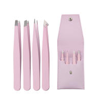 4pcs Eyebrow Hair Removal Tweezer Slant Edge Precision Tweezers with Tight Bite for Men Women & Kids - details 0