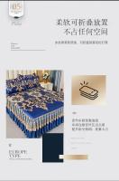 Juego de Sábanas de Dormitorio de Doble Cama de Encaje Clásico de Cuero Royal Azul 3Pcs - details 10