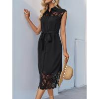 Explosión de verano, gran oferta, nuevo vestido de color sólido con solapa de estilo chino para mujer - details 11