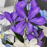 Nueva flor de orquídea Artificial de seda DIY 75cm flor de simulación colores vivos flores falsas rama centro de mesa de boda - details 3