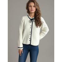 Elegante con cuello redondo y top de ganchillo a rayas sueltas para mujer - details 3