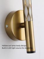 Lámpara de pared LED ahuecada minimalista moderna, lámpara de pared de fondo dorada para dormitorio, iluminación interior, nueva - details 7