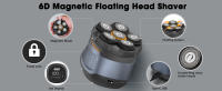 Afeitadoras de cabeza para hombres calvos, maquinilla de afeitar eléctrica magnética 6D con motor de alta velocidad de 2 engranajes para un afeitado rápido, resistente al agua IPX6, maquinilla de afeitar hipoalergénica en seco/húmedo con pantalla LED y bl - details 1