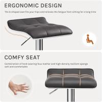Taburetes de Cocina Giratorios 360° Altura Ajustable con Reposapiés Taburetes Altos con Asiento PVC para Comedor, Salón y Cafetería Negro+Negro - details 40