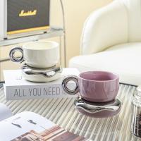 Taza de café platillo cerámica de alto valor creativo ins alto sentido con cuchara crema viento donut taza de desayuno de gama alta - details 4