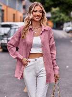 Blusa lisa de manga larga para mujer, camisa elegante con cuello vuelto, moda informal de oficina, nueva para primavera y otoño 2023 - details 19