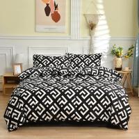Súper King Seda de Cama con Estampado de Mármol Negro Funda de Edredón Simple Estilo Muebles de Dormitorio Conjunto de Ropa de Cama 220x240 - details 5