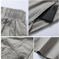 Ropa de hombre Pantalones Lápiz Cargo Color sólido Bolsillos Elástico Cintura alta Casual Moda Primavera Otoño Pantalones vintage - details 7