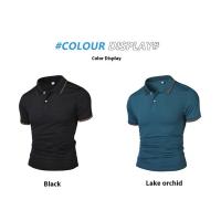 Verano de negocios simple ocio polo transpirable de los hombres de manga corta tops - details 8