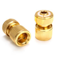 Conector de Agua de Jardín Adaptador de Manguera de Latón Recubierto 1/2" Conector de Giro Rápido Drip Irrigación Sistema de Acople de Manguera de Cobre - details 4